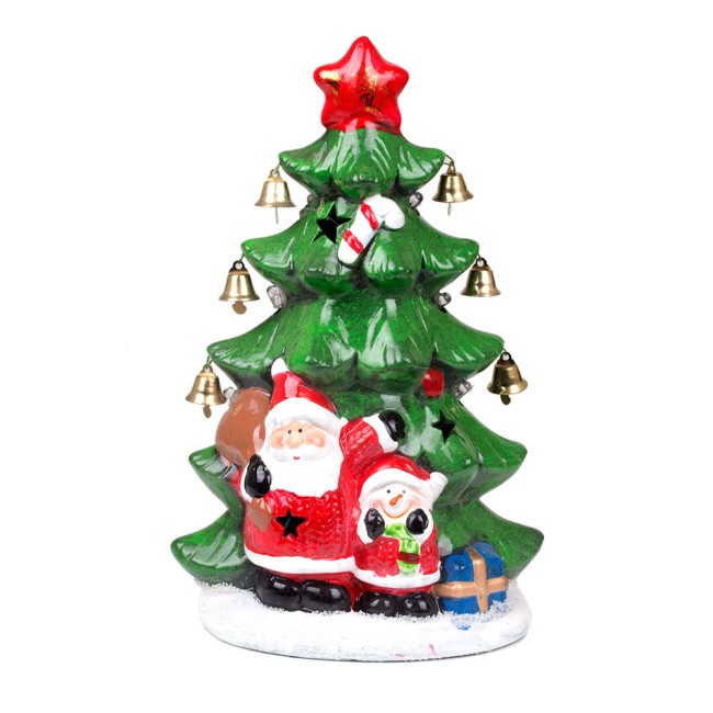 Ёлка с Санта Клаусом и снеговиком эл. свет.(по2ш14,2х10,6х20,5 см BB14282-1 57719