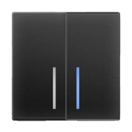 Выключатель двухклавишный с подсветкой черный матовый W1120108