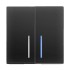 Выключатель двухклавишный с подсветкой черный матовый W1120108