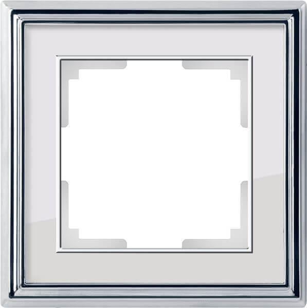 Рамка 1 п. WL17-Frame-01 Palacio хром/белый