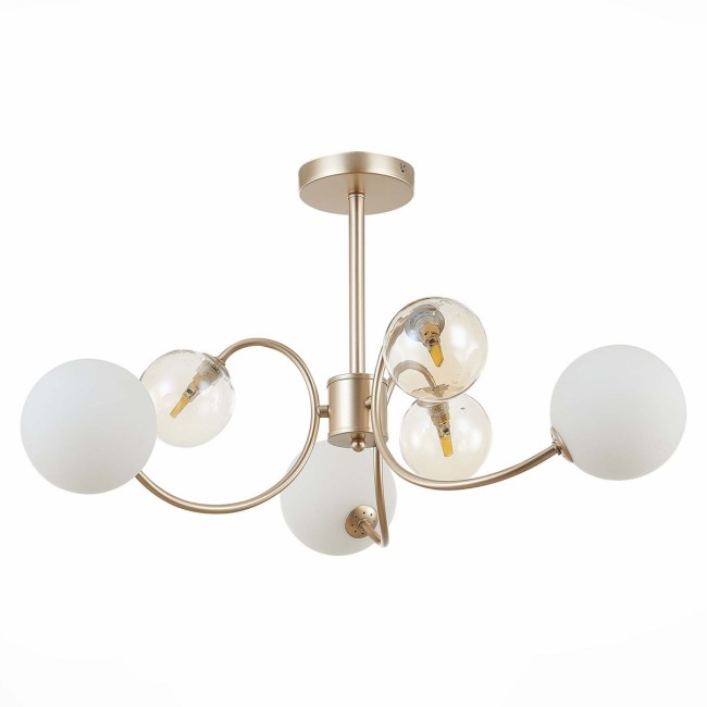 Люстра потолочная SLE220922-06 Золотистый/Белый, Янтарный