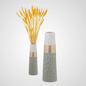 Ваза-Бутылка Керамическая Черная "Lunar Crater" L 621-H392