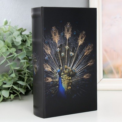 Сейф-книга дерево кожзам "Павлин" 21х13х5 см 9078989