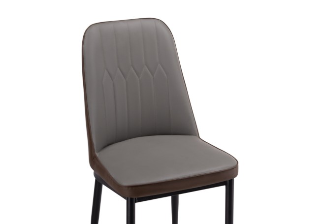 Стул FLOR Gray+Brown/ KJC073 gray PU (K4)+brown PU (K18)/black/golden 15737