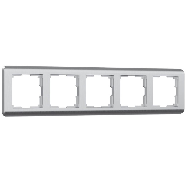 Рамка из пластика на 5 постов Stream серебряный W0052106
