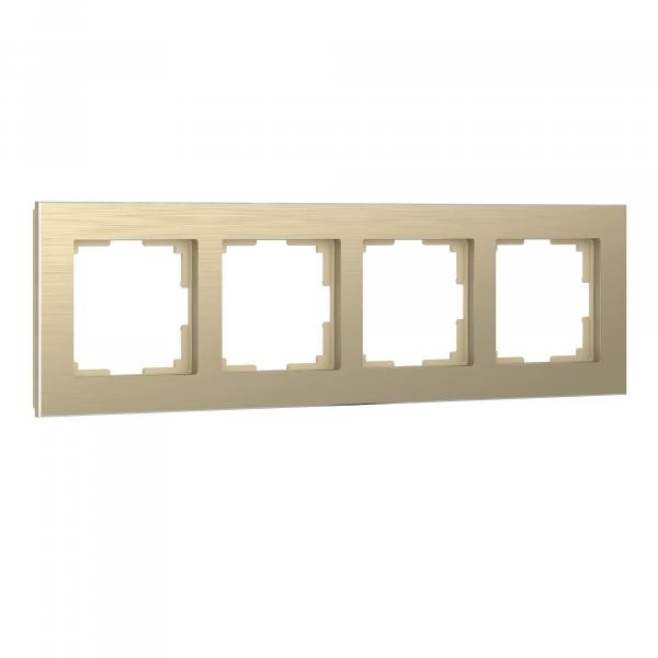 Рамка из металла на 4 поста Аluminium шампань алюминий W0041711