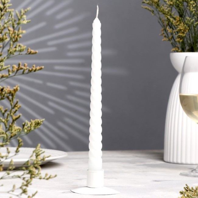 Свеча витая 9271291 2,2х 25 см, белая, "Богатство Аромата"