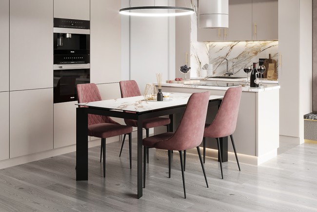 Стол NEVADA 160 (NEVADA 160 ROSE GOLD CER, BK)