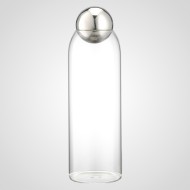 Стеклянная банка для хранения Glass Trends 90*250 серебристая 00442