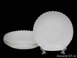 Набор глубоких тарелок РАКУШКА 116-095 6 пр 23см опаловое стекло