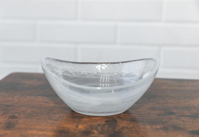 ЧАША ОВАЛЬНАЯ МАЛЕНЬКАЯ "ОПАЛ БЕЛЫЙ" 16 СМ (8) арт.19417/1