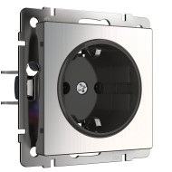 Розетка с заземлением глянцевый никель W1171002