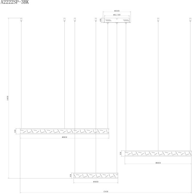 Светильник подвесной A2222SP-3BK
