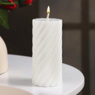 Свеча-цилиндр "Спираль",5х10 см, пальмовый воск, белая, 6 ч 9889546