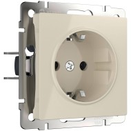 Розетка с заземлением слоновая кость W1171003