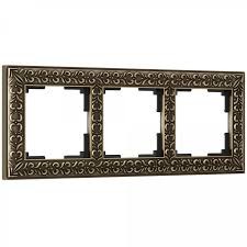 Рамка из металла на 3 поста Antik бронза WL07-Frame-03 Рамка из металла на 3 поста Antik бронза WL07-Frame-03