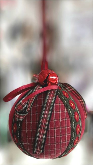 Елочная игрушка Кантри шар 8см 21-144