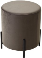 Пуф для гостиной ФЕЛИКС круглый графит #14, велюр /черный каркас 461MC04212