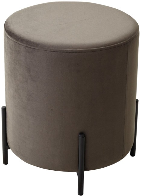 Пуф для гостиной ФЕЛИКС круглый графит #14, велюр /черный каркас 461MC04212