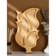 Менажница авторская Adelica «Лист» 7689953 35×20×2,2 см, цельный массив кедра