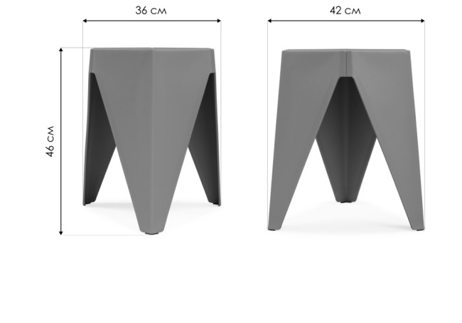 Табурет KORNER gray/PP-S01 gray plastic (от 2-х шт) 15692