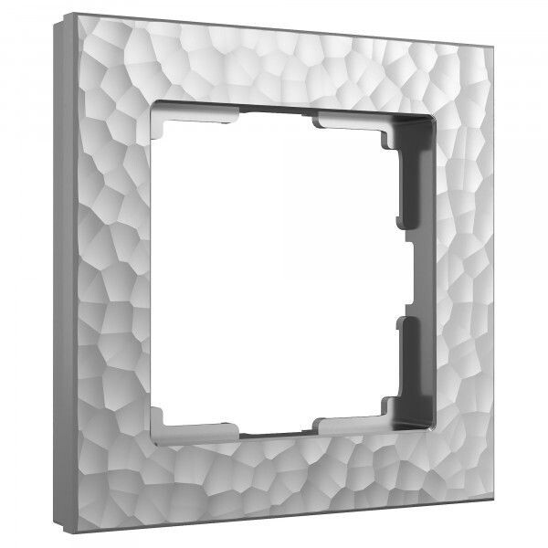 Рамка из пластика на 1 пост Hammer серебряный W0012406