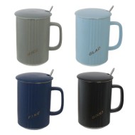 Кружка с крышкой и ложкой, 400мл 758974