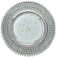 Точечный светильник GX53 H4 5362 Круг с прозр.страз(оправа хром)/фон зерк. FW53RGECB