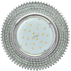 Точечный светильник GX53 H4 5362 Круг с прозр.страз(оправа хром)/фон зерк. FW53RGECB