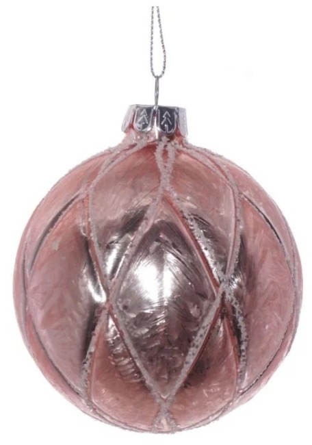 Украшение новогоднее Шар "Розовая фантазия", 8см,стекло 721298