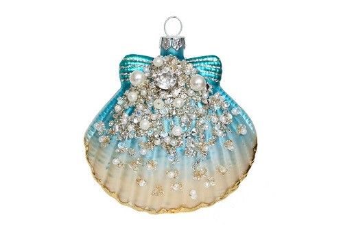 Игрушка ёлочная "Ракушка Жемчужница" , стекло, 9,5см GLD530