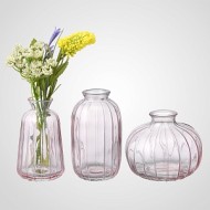 Вазы набор из трех розовые 00364