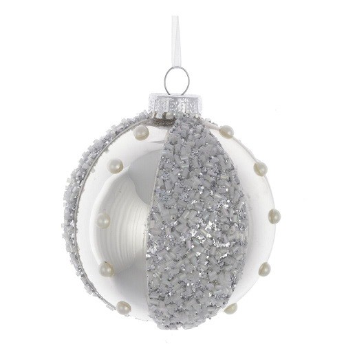 Украшение новогоднее Шар "Серебряный блюз", D 8 см, L8 W8 H8 см 719822