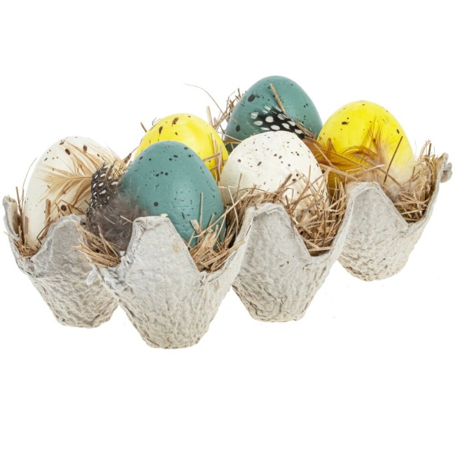Изделие декоративное "Яйцо пасхальное" СОЛЮКС 782181 набор из 6-ти шт, L15 W9 H7 см