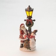 Дед мороз и снеговик у столба НФ354 Н-41см,L-15см,В-11см