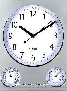 Часы настенные "Верность", 29.5 х 25 см, бесшумные, d-20 см, термометр, гигрометр 4460541