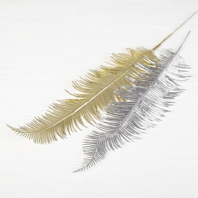 Декор блеск "Тонкое пёрышко" 8х26,5 см (золото, серебро) 3544393