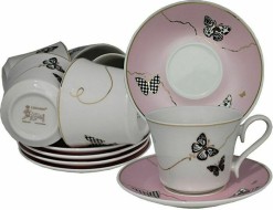 Чайный набор 12пр. 220 мл Butterfly 133-099 Фарфор розовый