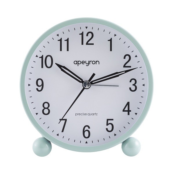 Часы-будильник MLT2207-510-3 круг d115x55 салатов металл плавный ход подсвет