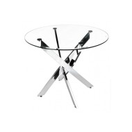 Стол KOMO-1 100/T754 GLASS TOP/CHROME LEG DIA 100 11239