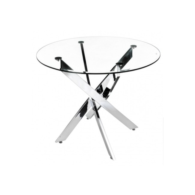 Стол KOMO-1 100/T754 GLASS TOP/CHROME LEG DIA 100 11239