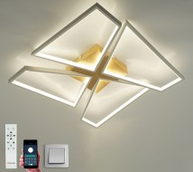 Управляемая светодиодная люстра ORLANDO 120W S-APP-550x550x90-WHITE/WOOD/WHITE