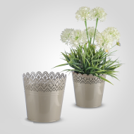 Кашпо коричневое резное S YJ18-450-1