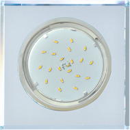 Светильник Ecola GX53 H4 св-к Стекло квадрат скошенный край хром-хром (зеркальный) 38x120 FM53SNECH