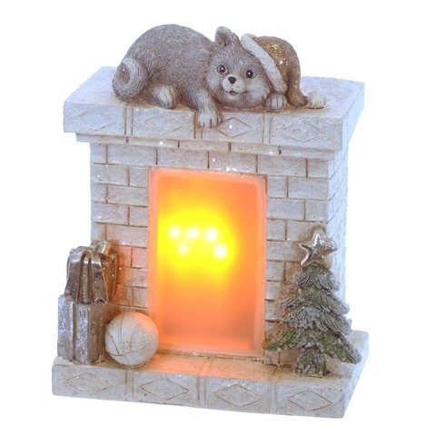 Фигурка декоративная "Камин" с подсв., 14,5*8*17см 752307