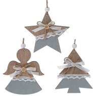 Изделие декоративное подвесное "Ангел/Ёлка/Звезда", L9 W1 H11,5 см 808857
