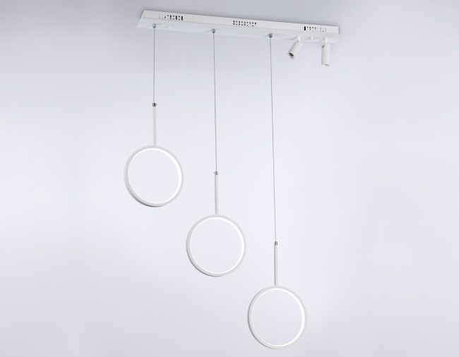 Светильник светодиодный подвесной с пультом FL5277/3+2 WH бел 59W 3000K/4200K/6400K+4200K (ПДУ ИК)