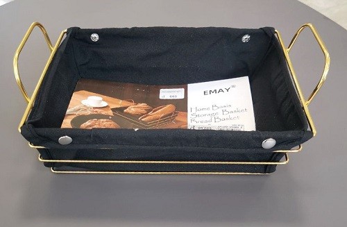 Хлебница на метал.под,прямоуг. черный  73-957