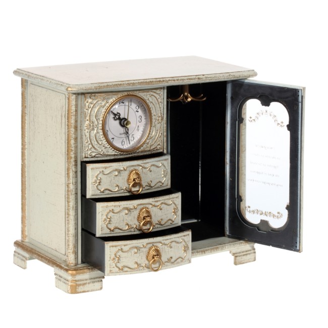 Шкатулка для украшений с часами, L21 W12 H19 см 714964