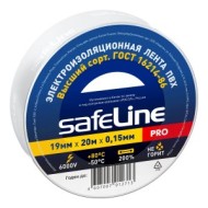 Изолента SAFELINE 19/20 ПВХ ,белая, арт.9369